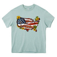 Arona usa map with sunflower and cactus Heavy Core Tee - Artiststas