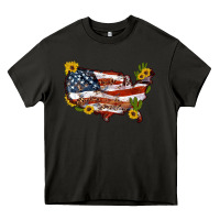Asphalt usa map with sunflower and cactus Heavy Core Tee - Artiststas