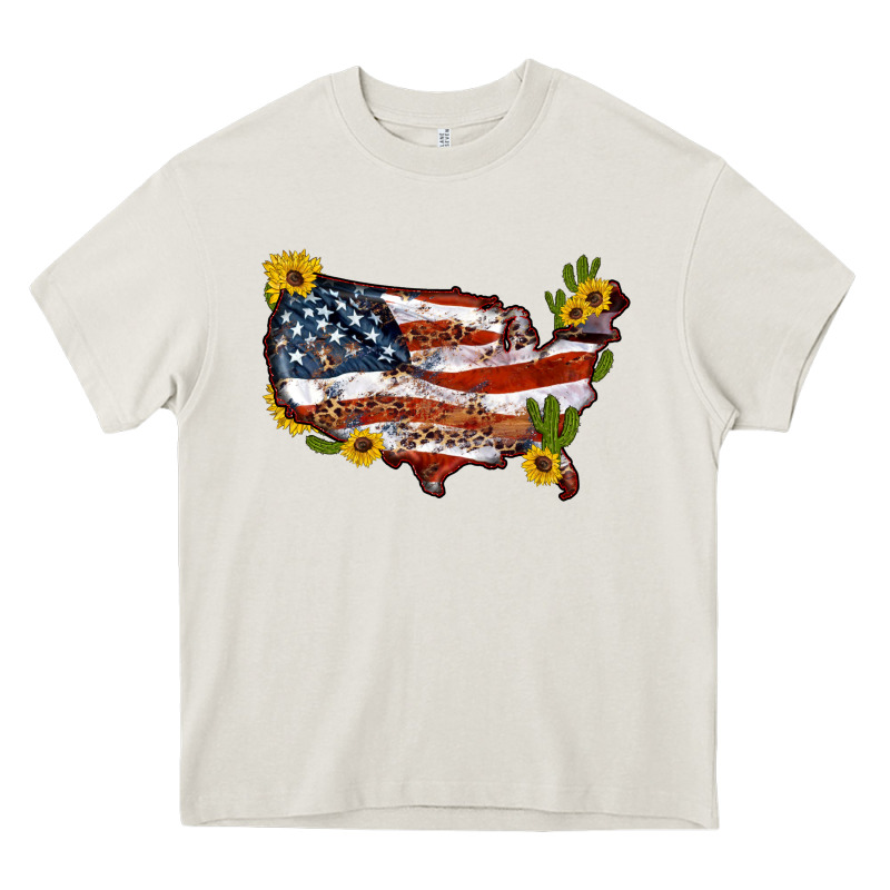 Usa Map With Sunflower And Cactus Heavy Core Tee by Artiststas | Teevron