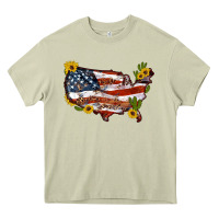 Mossy usa map with sunflower and cactus Heavy Core Tee - Artiststas
