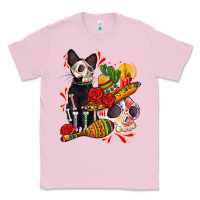 Bubblegum Pink mexican dead day with skeleton cat Classic Tee - AdoDesignShop