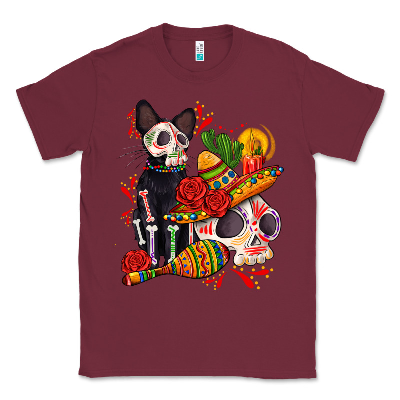 Mexican Dead Day With Skeleton Cat Classic Tee by AdoDesignShop | Teevron