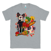 Heather Grey mexican dead day with skeleton cat Classic Tee - AdoDesignShop