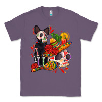 Lavender mexican dead day with skeleton cat Classic Tee - AdoDesignShop