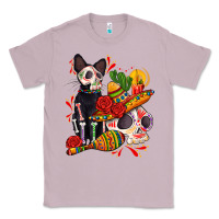 Lilac mexican dead day with skeleton cat Classic Tee - AdoDesignShop