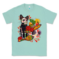Seafoam mexican dead day with skeleton cat Classic Tee - AdoDesignShop