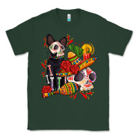 Sports Green mexican dead day with skeleton cat Classic Tee - AdoDesignShop