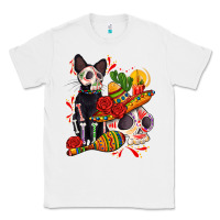 White mexican dead day with skeleton cat Classic Tee - AdoDesignShop