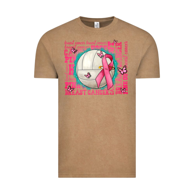Pink Out Breast Cancer Volleyballs Vintage Tee by AdoDesignShop | Teevron