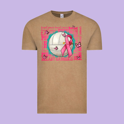 Pink Out Breast Cancer Volleyballs Vintage Tee Designed By Adodesignshop