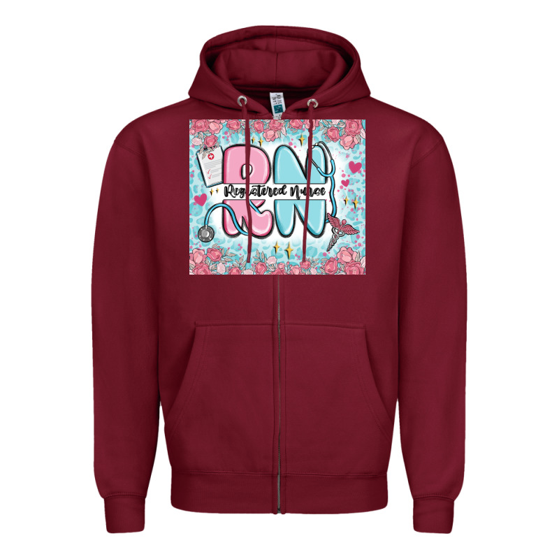 Registered Nurse Rn Zipper Hoodie by MaliasSmallBusiness | Teevron