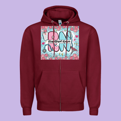 Registered Nurse Rn Zipper Hoodie Designed By Maliassmallbusiness