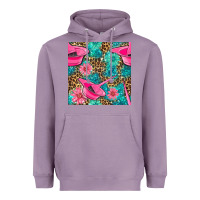 Lavender Hairdresser Hair Color Mixing Bowl And Dye Brush With Flowers And Leop Heavyweight Hoodie - BundleAndBundleShop