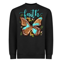 Black faith leopard butterfly Heavyweight Sweatshirt - JahusDesignShop