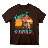 Chocolate Brown desert cowgirl Heavy Core Tee - texasbilliewilder