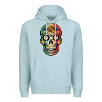 Blue Mist mexican skull Premium Hoodie - JahusDesignShop