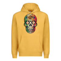 Mustard mexican skull Premium Hoodie - JahusDesignShop
