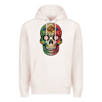 Pale Pink mexican skull Premium Hoodie - JahusDesignShop
