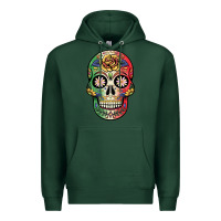 Sports Green mexican skull Premium Hoodie - JahusDesignShop