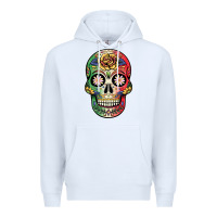 White mexican skull Premium Hoodie - JahusDesignShop