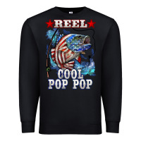 Black reel cool pop pop american flag bass Premium Sweatshirt - LillyAllenDesigns