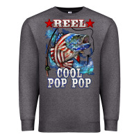 Charcoal Heather reel cool pop pop american flag bass Premium Sweatshirt - LillyAllenDesigns