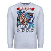 Heather Grey reel cool pop pop american flag bass Premium Sweatshirt - LillyAllenDesigns