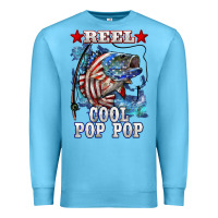 Ocean Blue reel cool pop pop american flag bass Premium Sweatshirt - LillyAllenDesigns