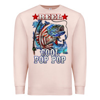 Pale Pink reel cool pop pop american flag bass Premium Sweatshirt - LillyAllenDesigns