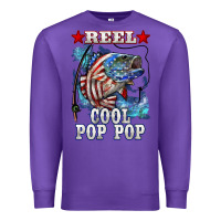 Purple reel cool pop pop american flag bass Premium Sweatshirt - LillyAllenDesigns