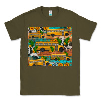 Army Green school bus cactus sunflower Classic Tee - Artiststas