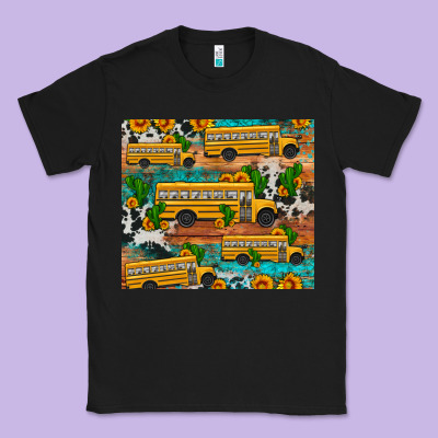 School Bus Cactus Sunflower Classic Tee Designed By Artiststas