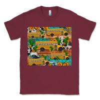 Burgundy school bus cactus sunflower Classic Tee - Artiststas