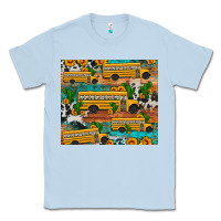 Dusty Blue school bus cactus sunflower Classic Tee - Artiststas