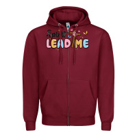 Burgundy spirit lead me Zipper Hoodie - MaliasSmallBusiness