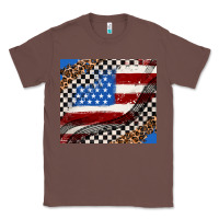 Chestnut American flag and race flag Classic Tee - AdoDesignShop
