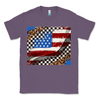 Lavender American flag and race flag Classic Tee - AdoDesignShop