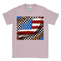 Lilac American flag and race flag Classic Tee - AdoDesignShop