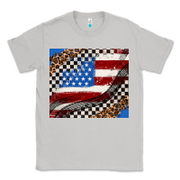 Moon Dust American flag and race flag Classic Tee - AdoDesignShop