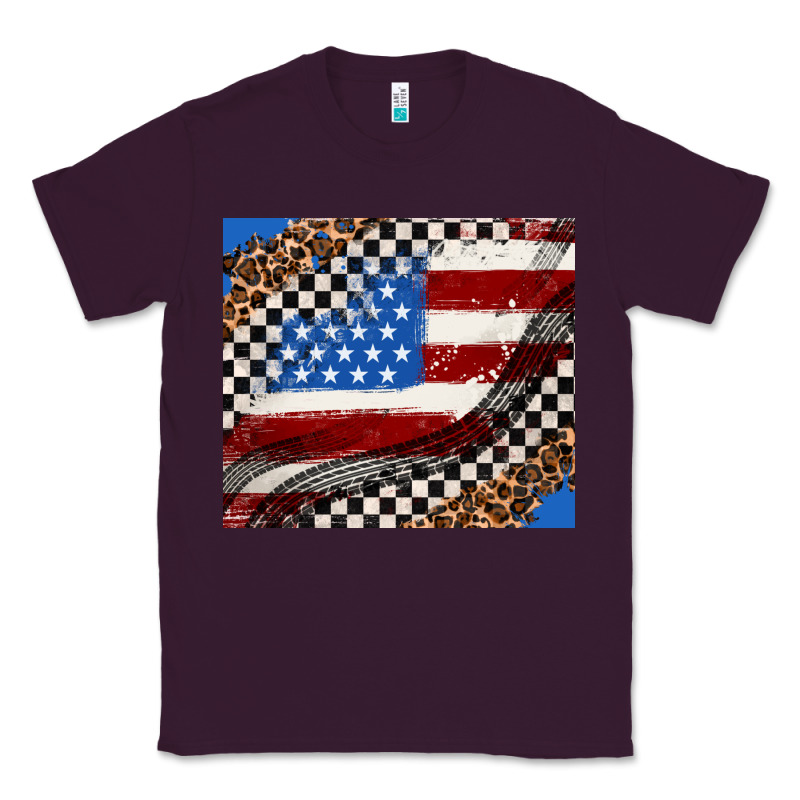 American Flag And Race Flag Classic Tee by AdoDesignShop | Teevron