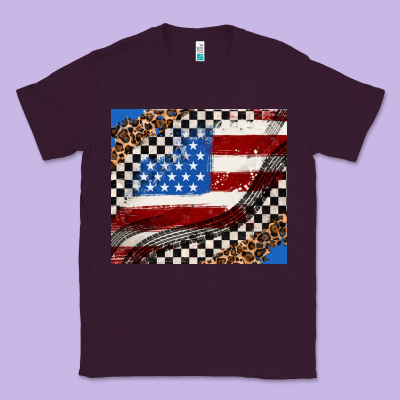 American Flag And Race Flag Classic Tee Designed By Adodesignshop