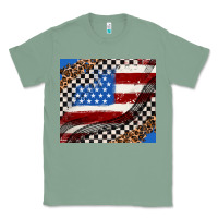 Sage American flag and race flag Classic Tee - AdoDesignShop