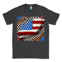 Smoke American flag and race flag Classic Tee - AdoDesignShop