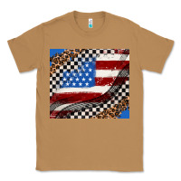 Toasted Coconut American flag and race flag Classic Tee - AdoDesignShop