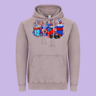 American Drink Vintage Hoodie Designed By Racoondesign