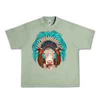 Oil Green hereford indian headdress Urban Heavy Tee - JahusDesignShop