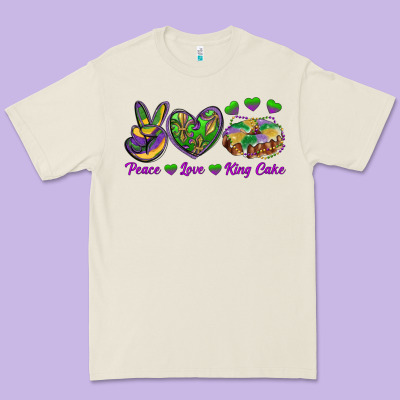 Premium Tee Peace Love King Cake