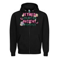 Black retired library kid present bookish girlie Zipper Hoodie - MaliasSmallBusiness