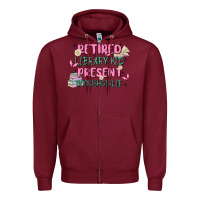 Burgundy retired library kid present bookish girlie Zipper Hoodie - MaliasSmallBusiness