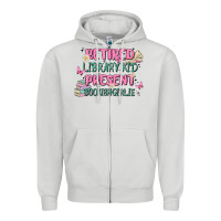 Dove Grey retired library kid present bookish girlie Zipper Hoodie - MaliasSmallBusiness